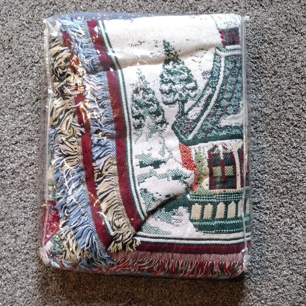 Vtg Holiday Throw Blanket - Picture 4 of 4